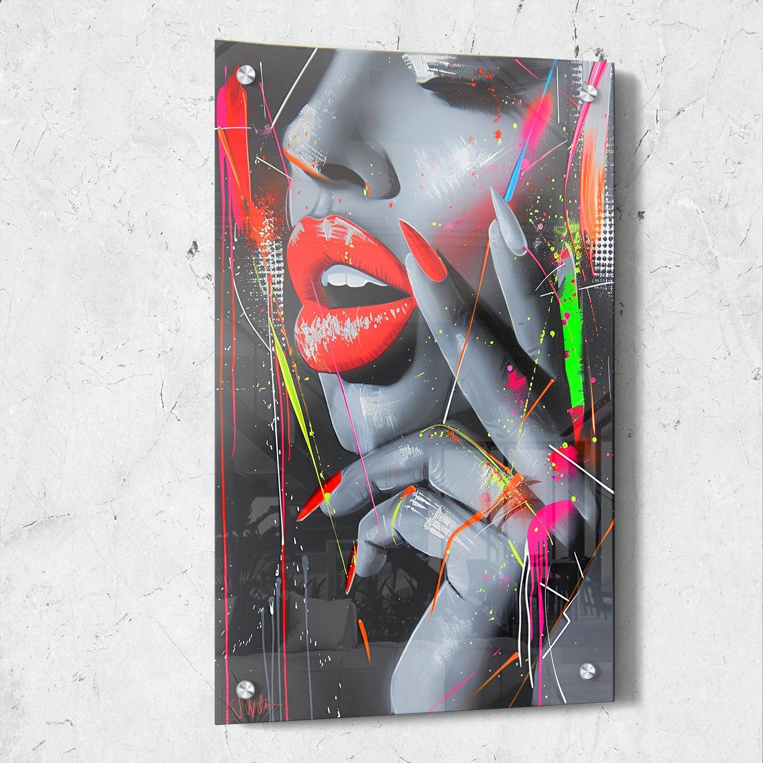 Colorful Pop Art Woman Painting