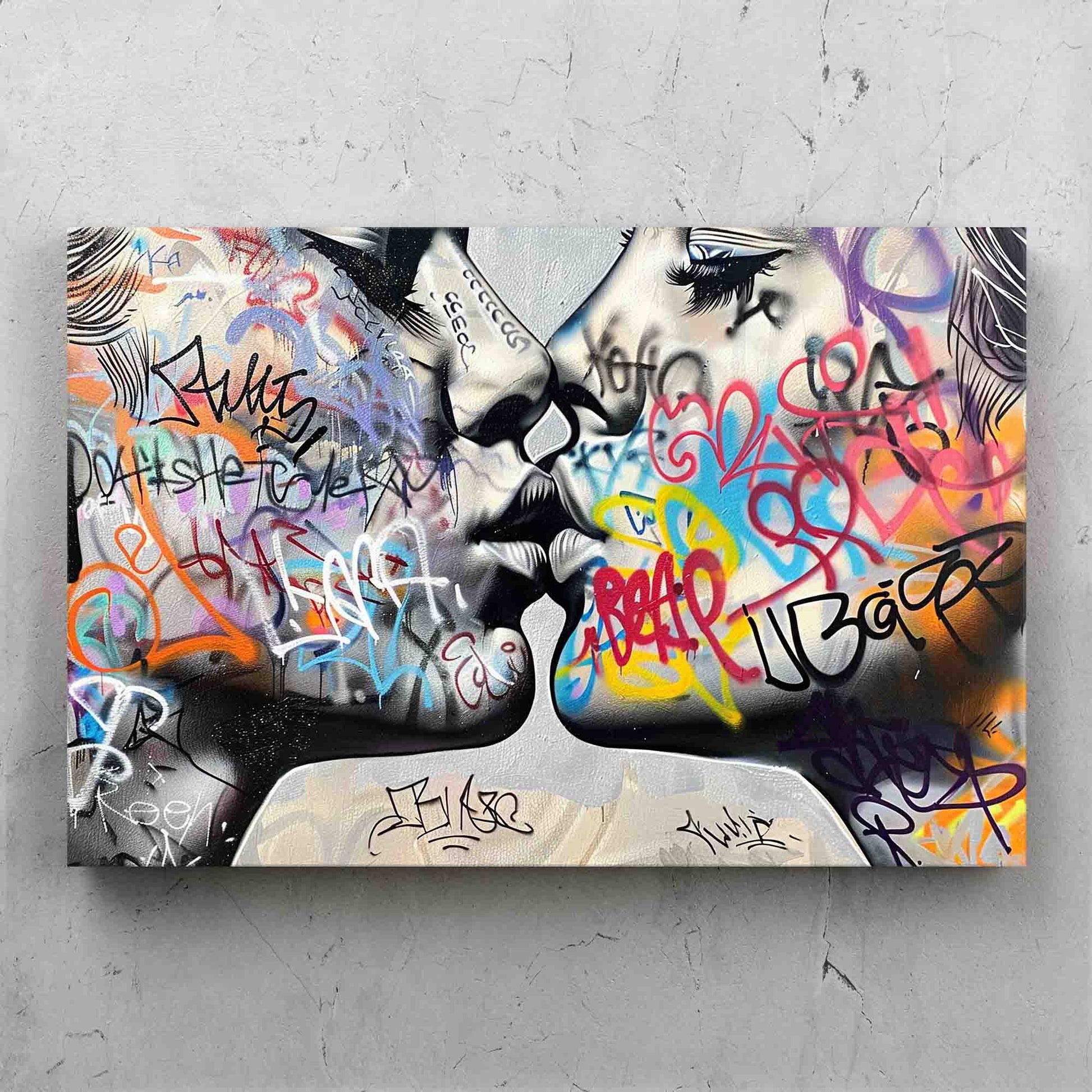 Colorful Street Art Kissing Portrait