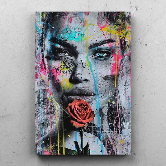 Colorful Street Art Woman Portrait