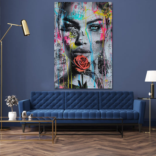 Colorful Street Art Woman Portrait