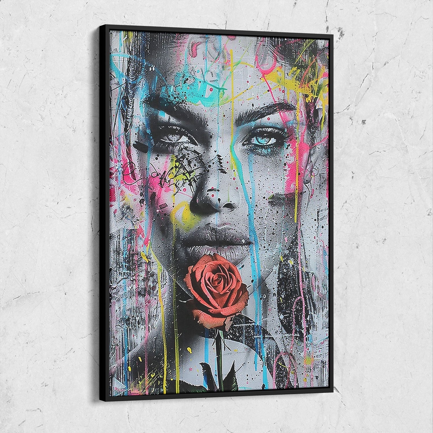 Colorful Street Art Woman Portrait