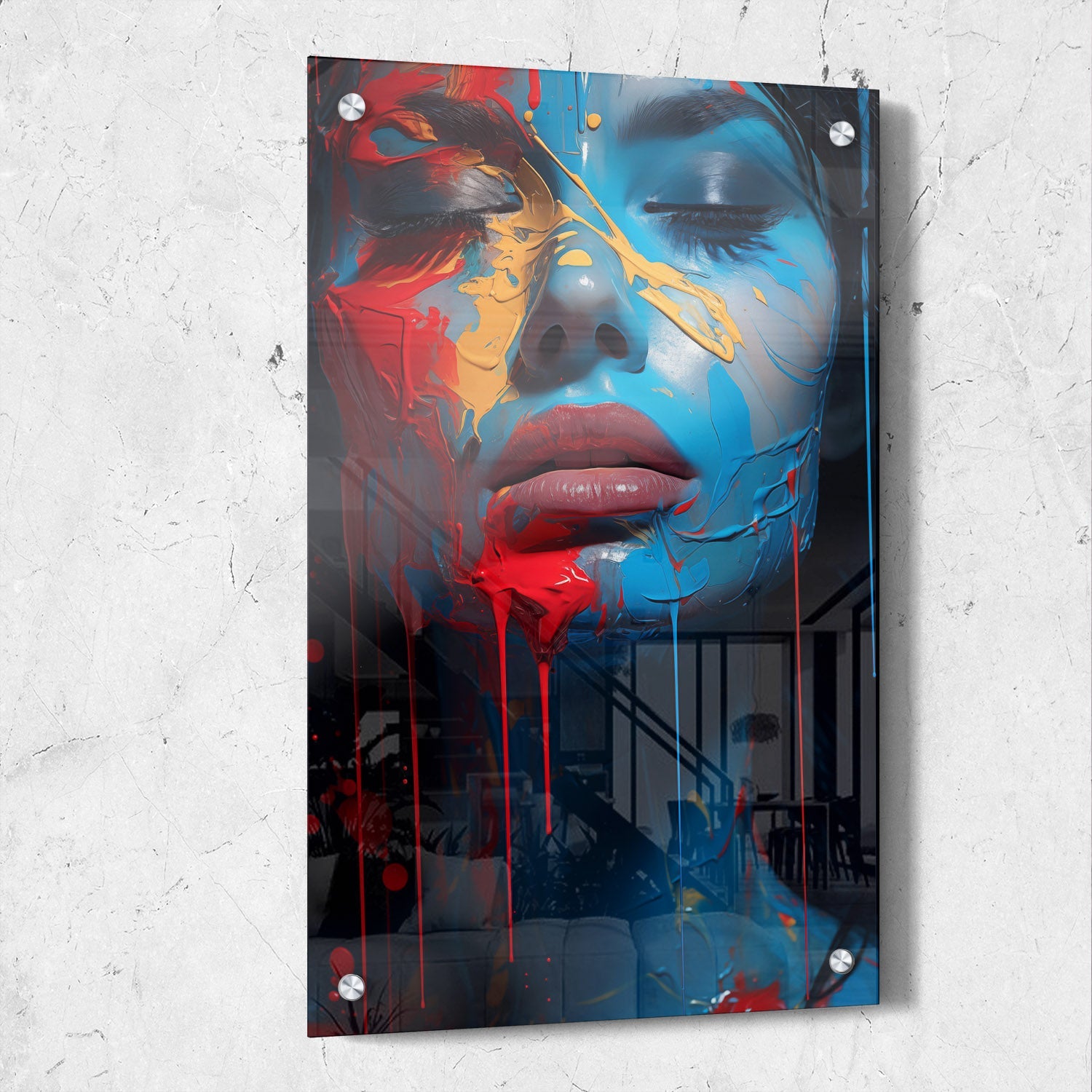 Colorful Woman Dripping Paint
