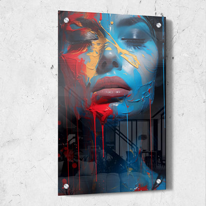 Colorful Woman Dripping Paint