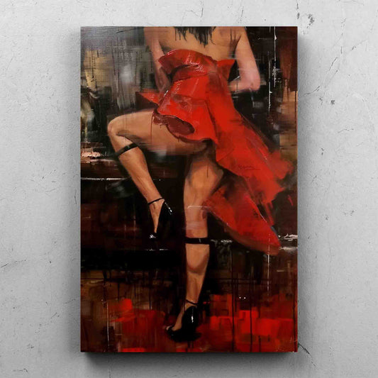 Contemporary Woman Red Dress Painting