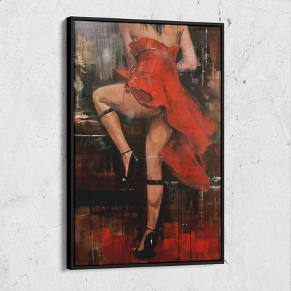 Contemporary Woman Red Dress Painting