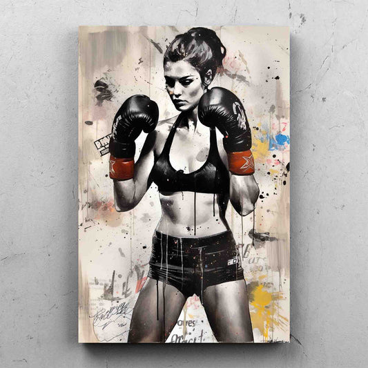 Female Boxer Street Art Painting