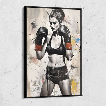 Female Boxer Street Art Painting