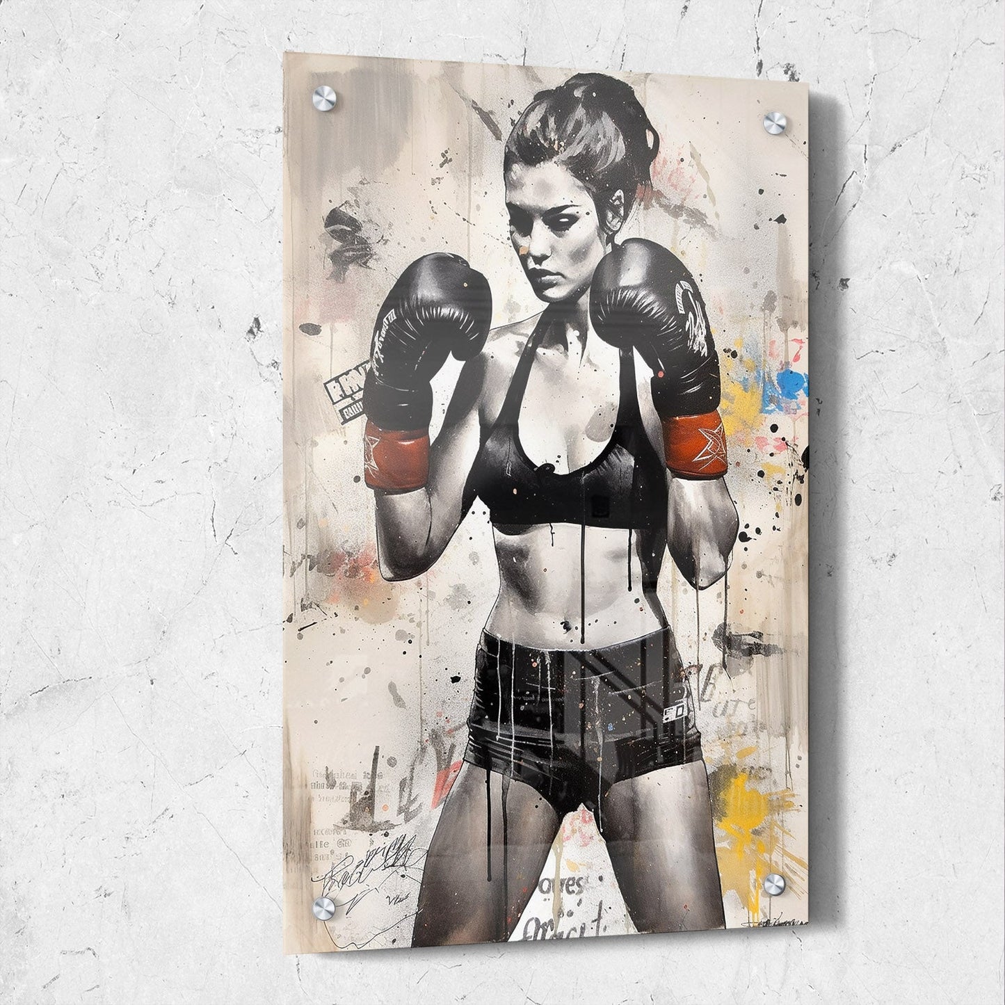 Female Boxer Street Art Painting