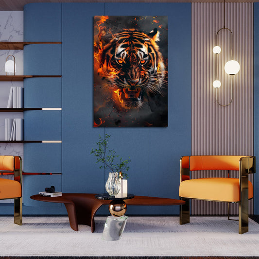 Flaming Tiger Digital Art