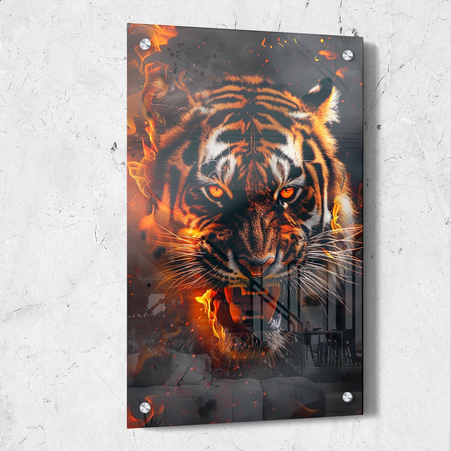 Flaming Tiger Digital Art