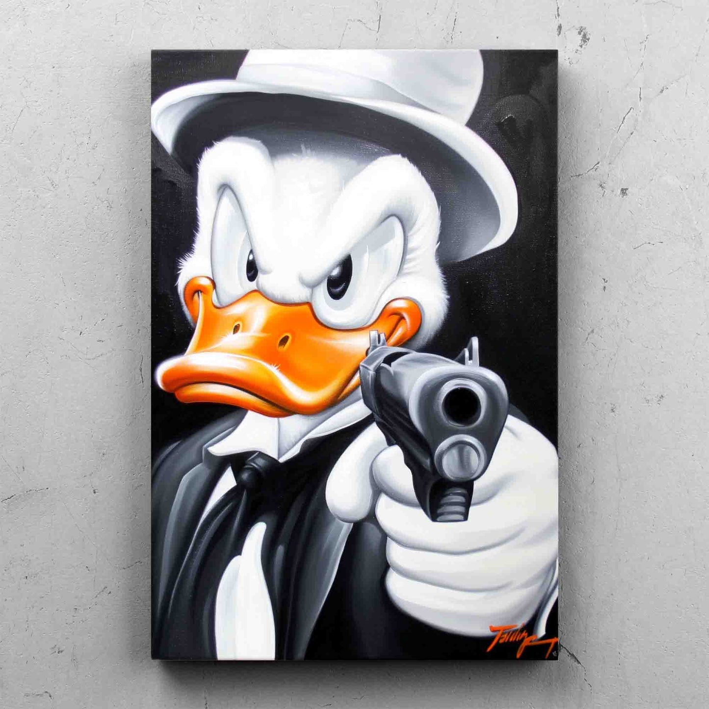 Gangster Donald Duck Painting