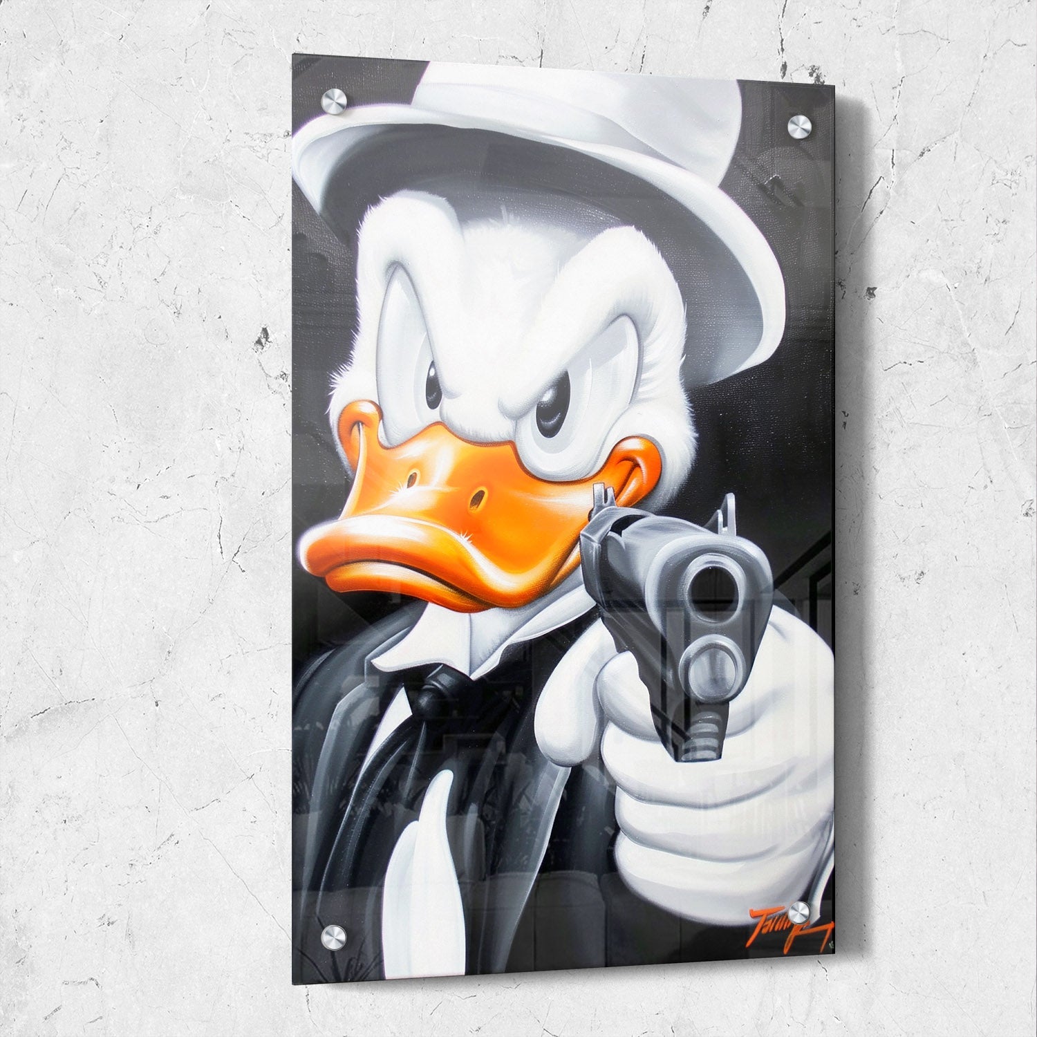 Gangster Donald Duck Painting