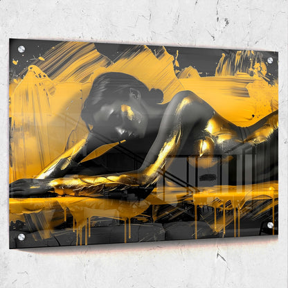 Gold Paint Woman Digital Art