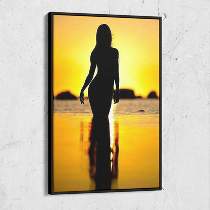 Golden Sunset Woman Silhouette