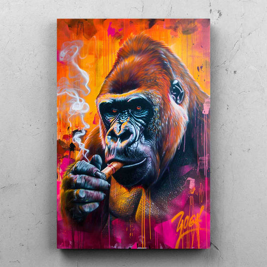 Gorilla Smoking Pop Art Painting