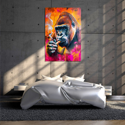 Gorilla Smoking Pop Art Painting