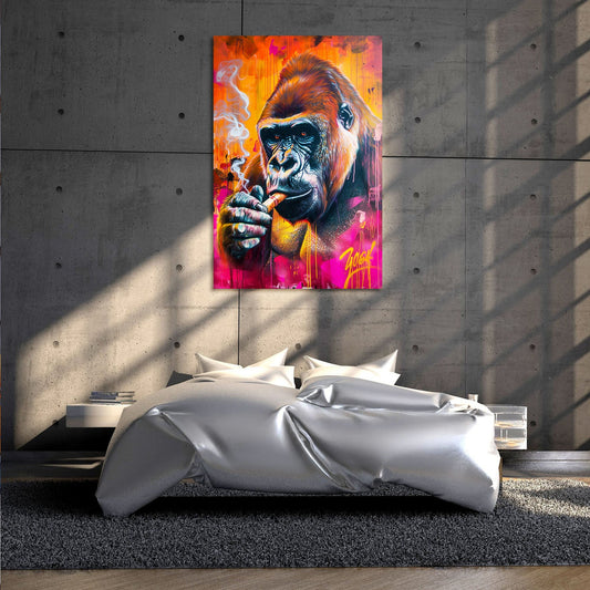 Gorilla Smoking Pop Art Painting