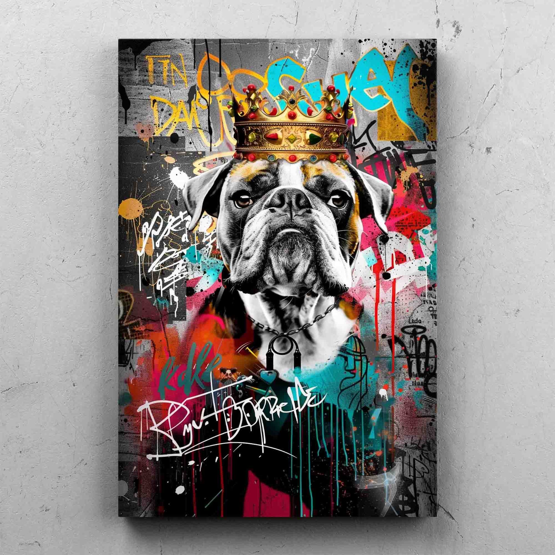 King Bulldog Street Art Painting