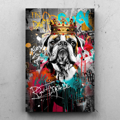 King Bulldog Street Art Painting