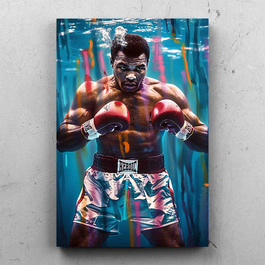 Muhammad Ali Underwater Boxer Painting