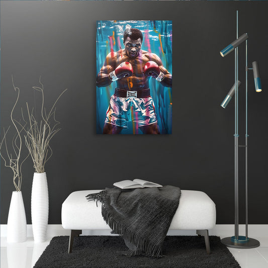 Muhammad Ali Underwater Boxer Painting