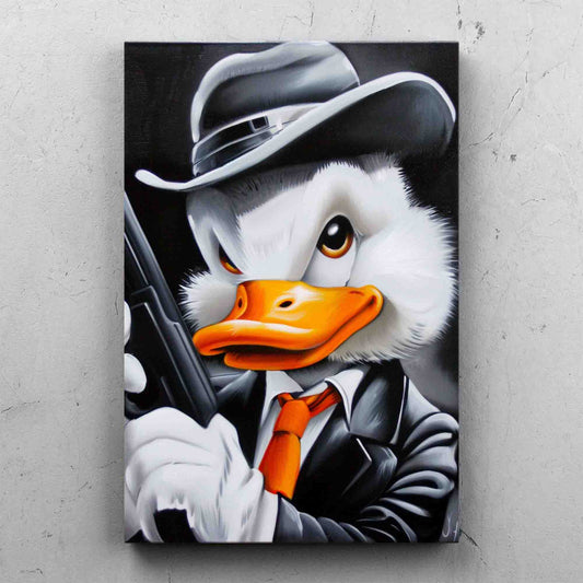 Pop Art Gangster Duck Painting