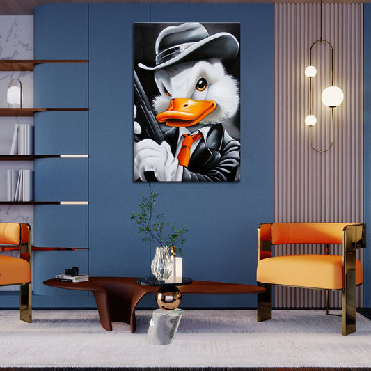 Pop Art Gangster Duck Painting