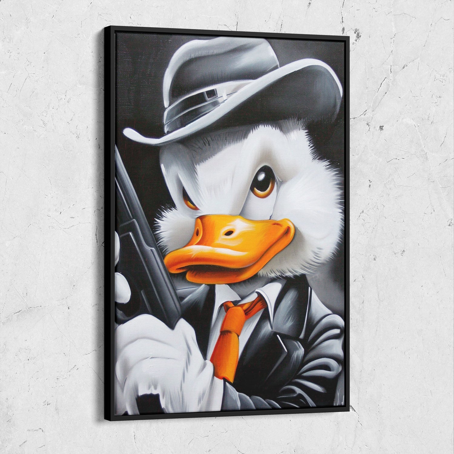 Pop Art Gangster Duck Painting