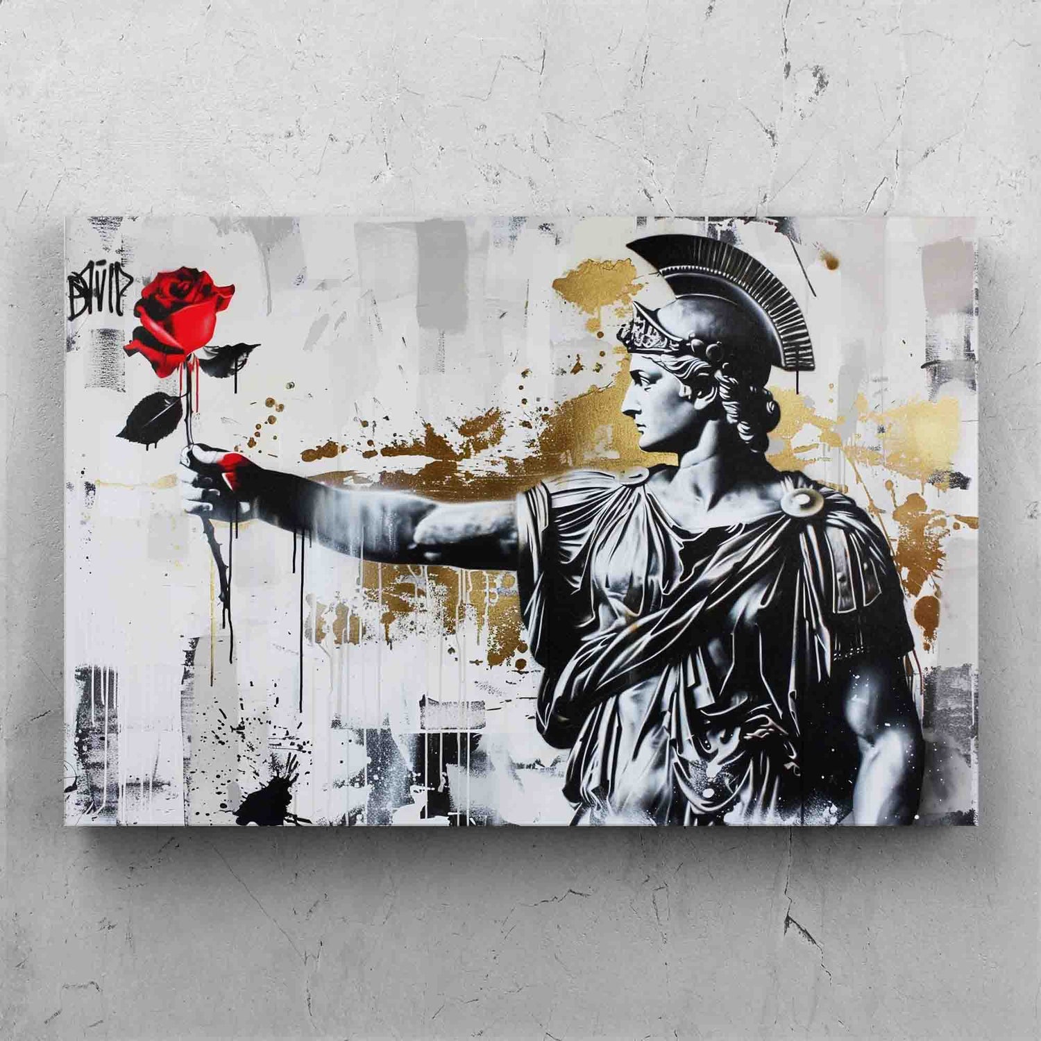 Roman Statue Urban Art Rose
