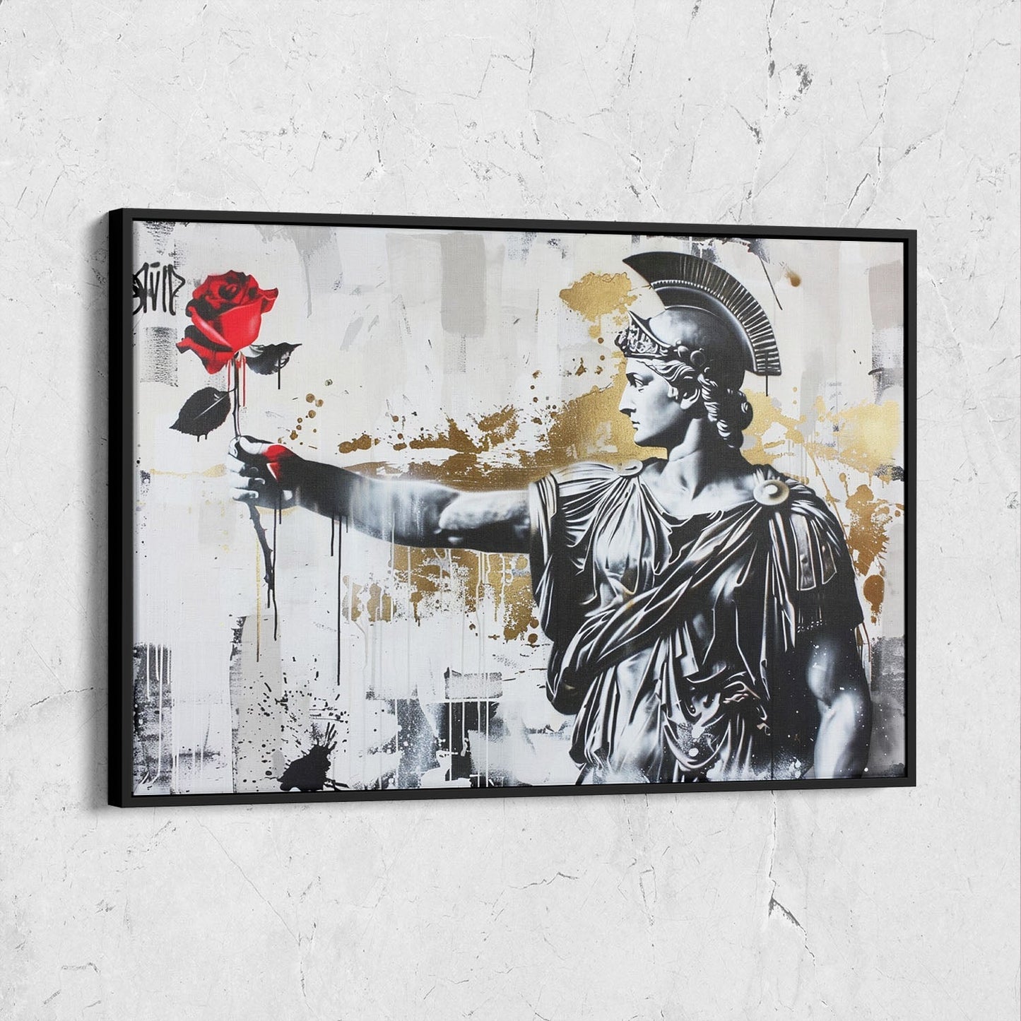 Roman Statue Urban Art Rose