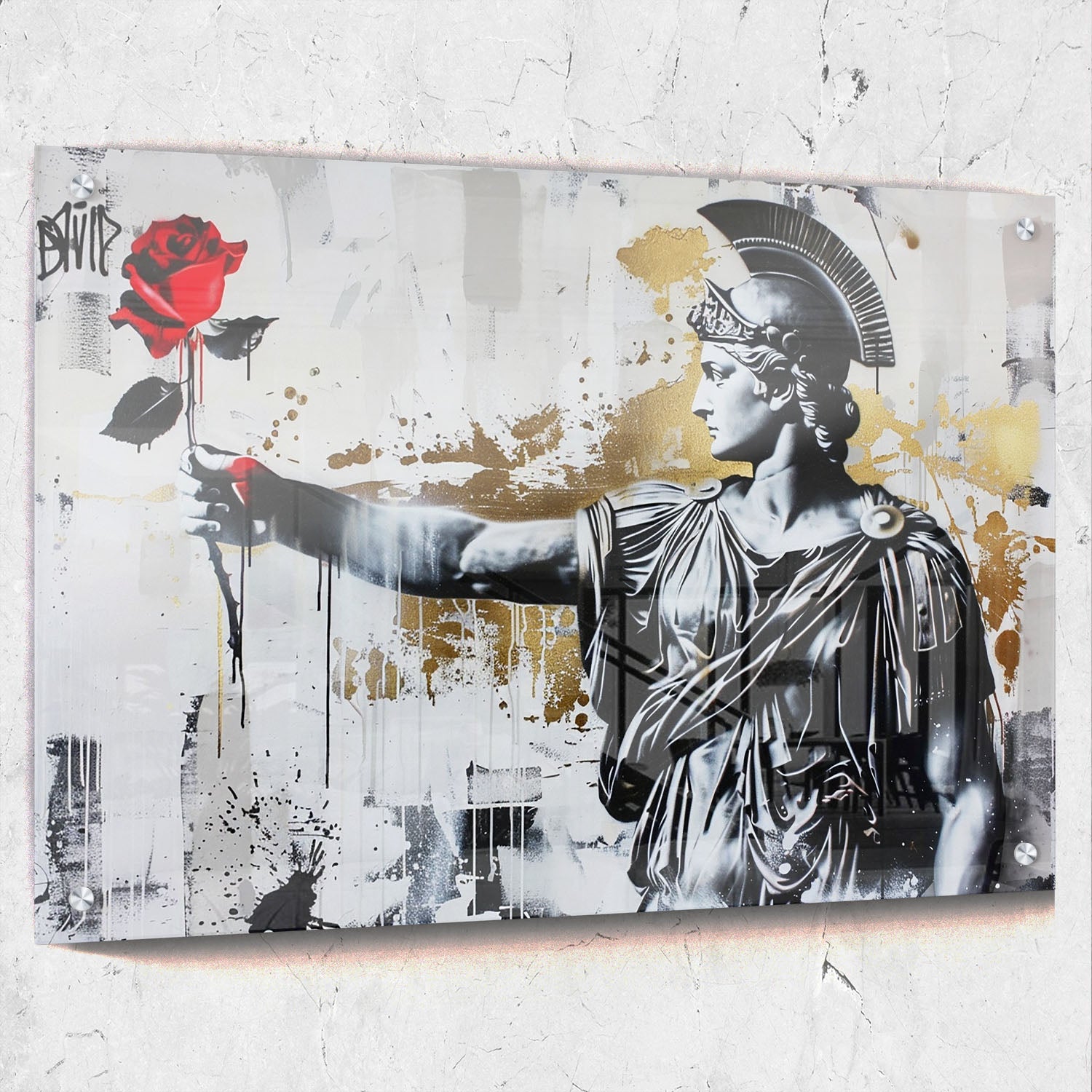 Roman Statue Urban Art Rose