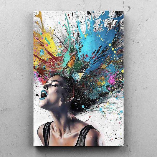 Street Art Butterfly Woman Painting