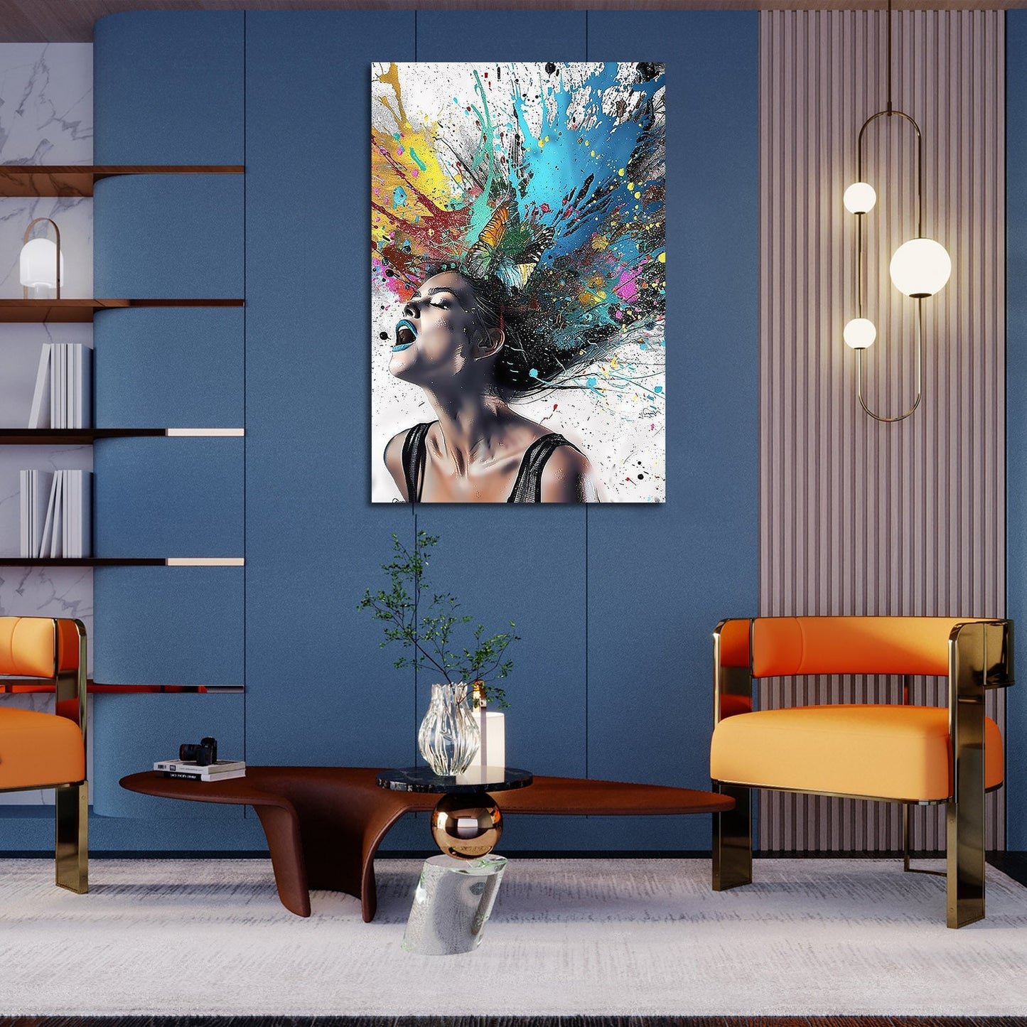 Street Art Butterfly Woman Painting