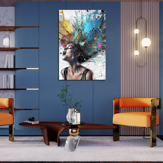 Street Art Butterfly Woman Painting
