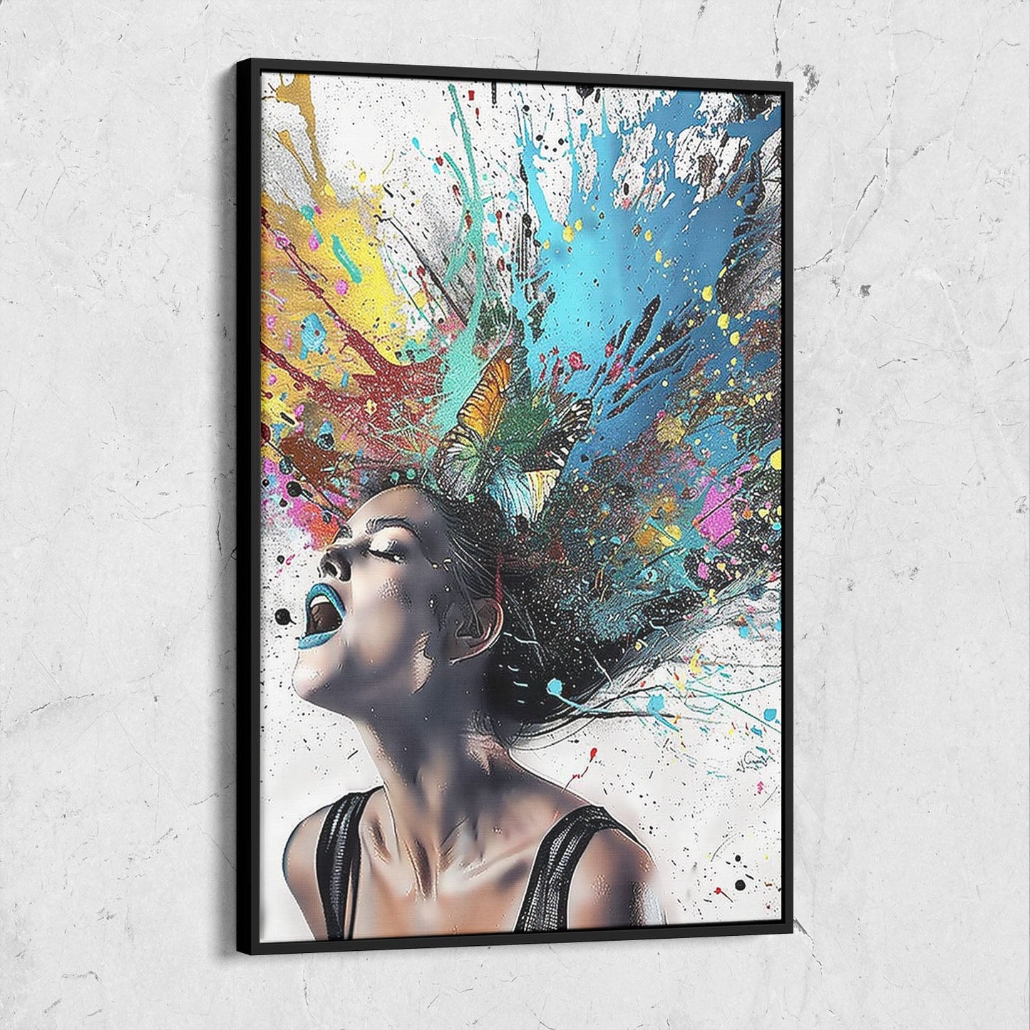 Street Art Butterfly Woman Painting
