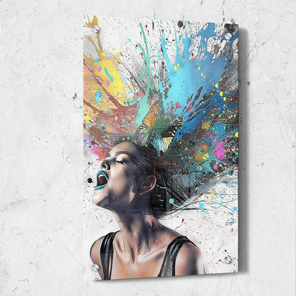 Street Art Butterfly Woman Painting