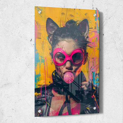 Street Art Cat Girl Portrait