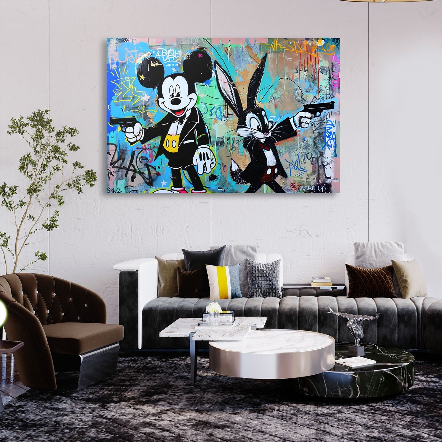 Street Art Mickey Bugs Painting
