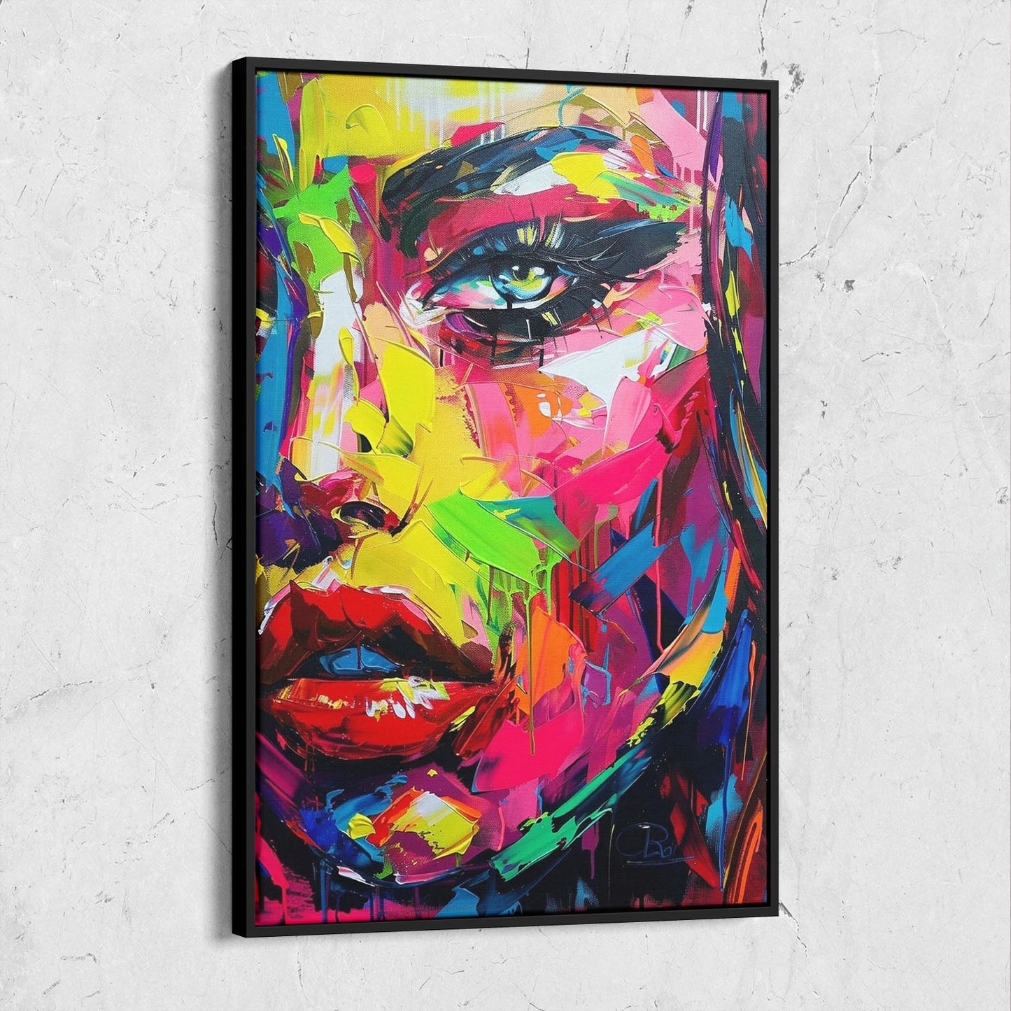 Vibrant Abstract Woman Portrait Painting