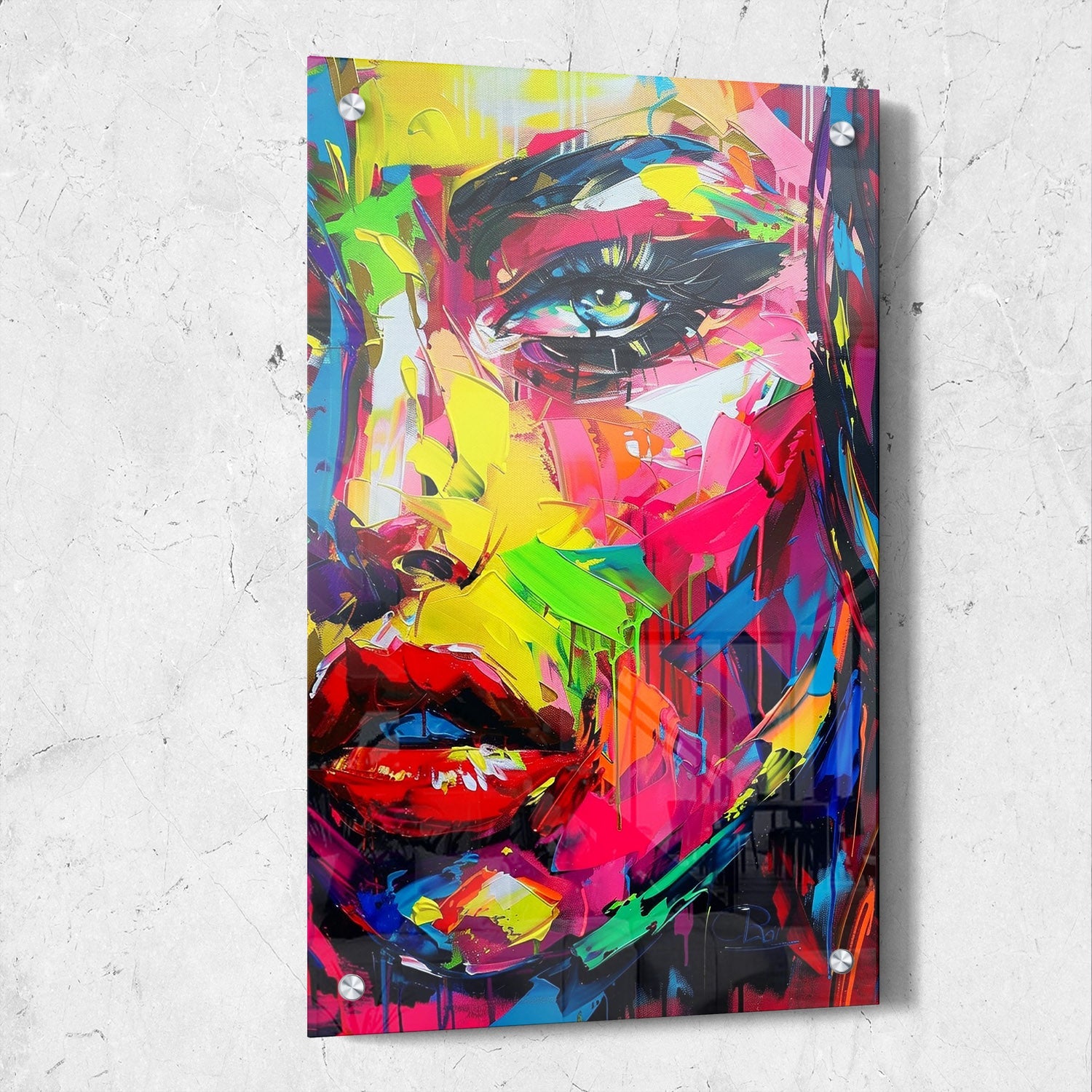 Vibrant Abstract Woman Portrait Painting