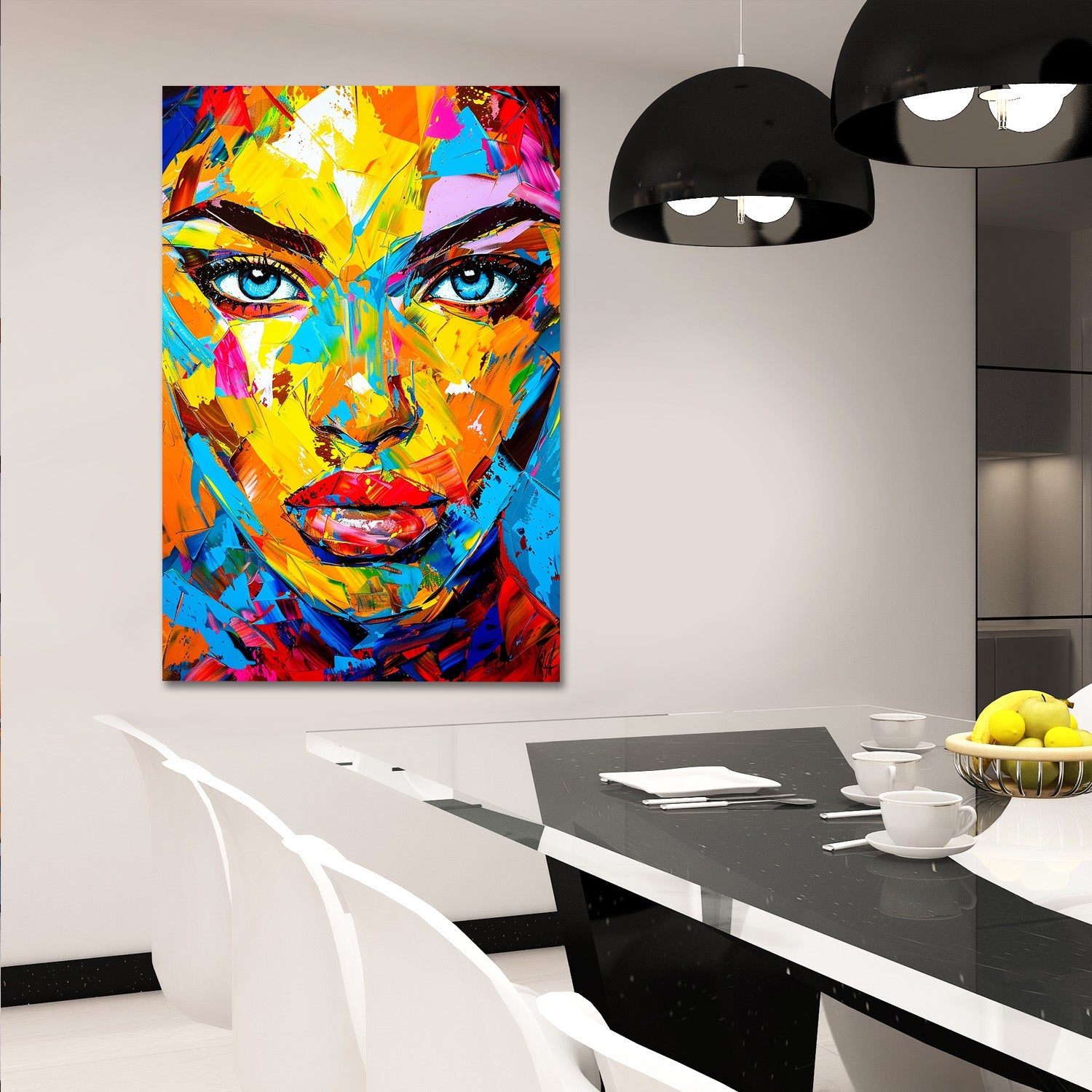 Vibrant Abstract Woman Portrait