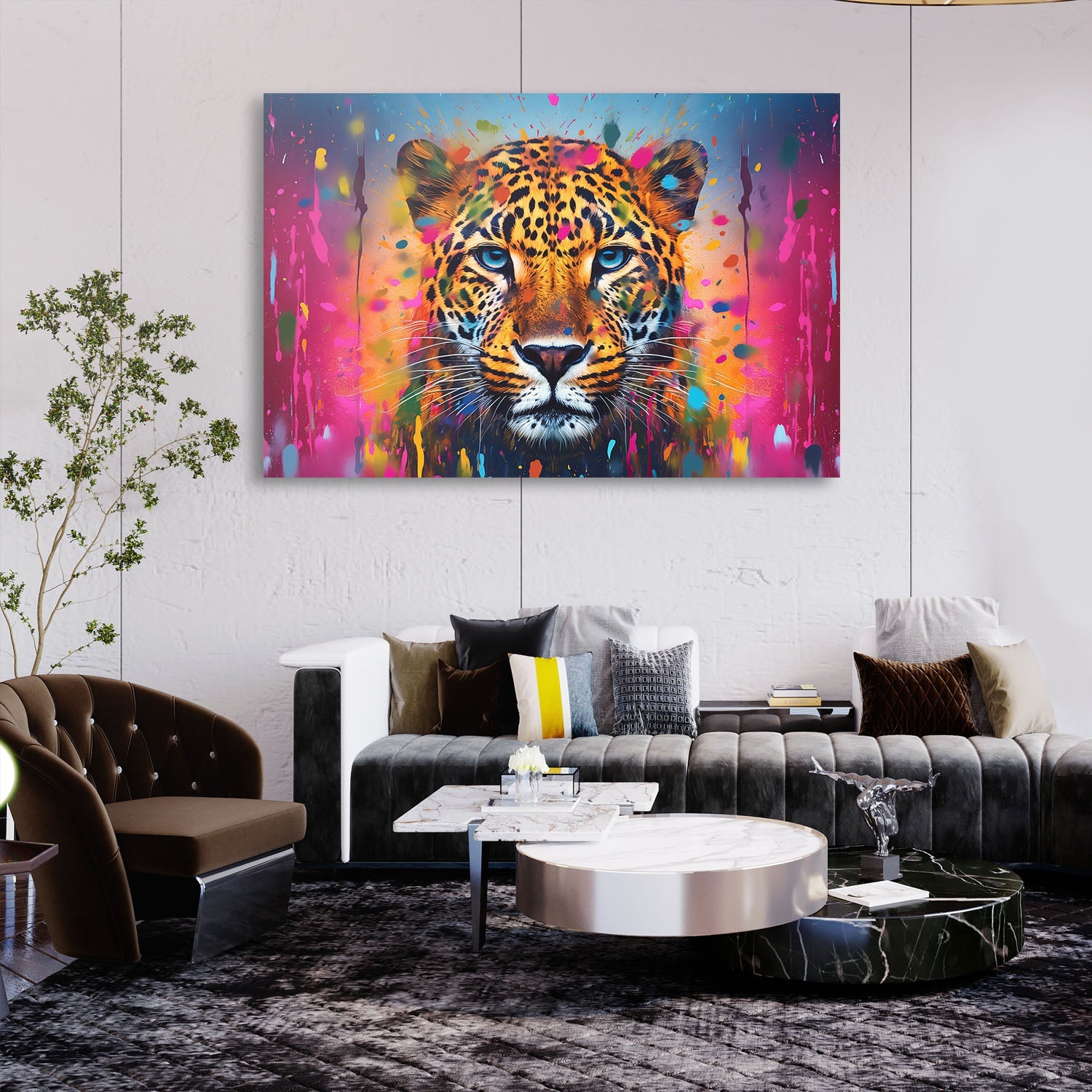 Vibrant Leopard Street Art