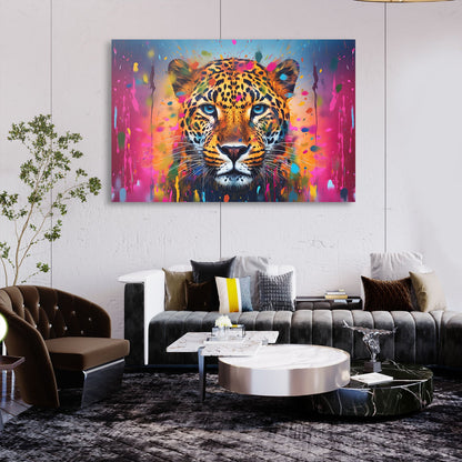 Vibrant Leopard Street Art