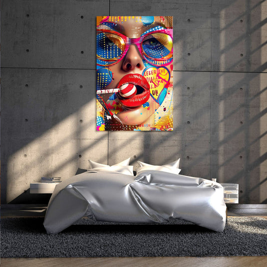 Vibrant Pop Art Woman Portrait