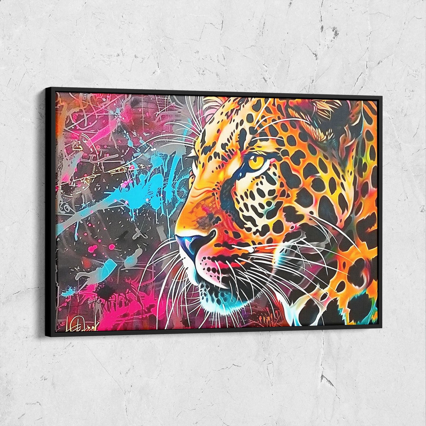 Vibrant Street Art Leopard Painting