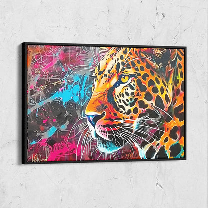Vibrant Street Art Leopard Painting