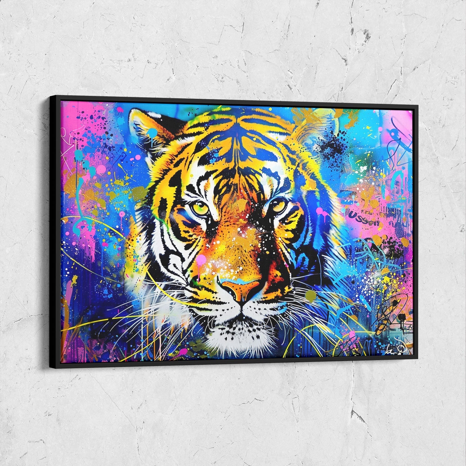 Vibrant Tiger Street Art Painting