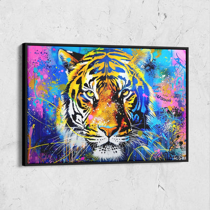 Vibrant Tiger Street Art Painting