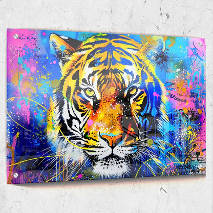 Vibrant Tiger Street Art Painting