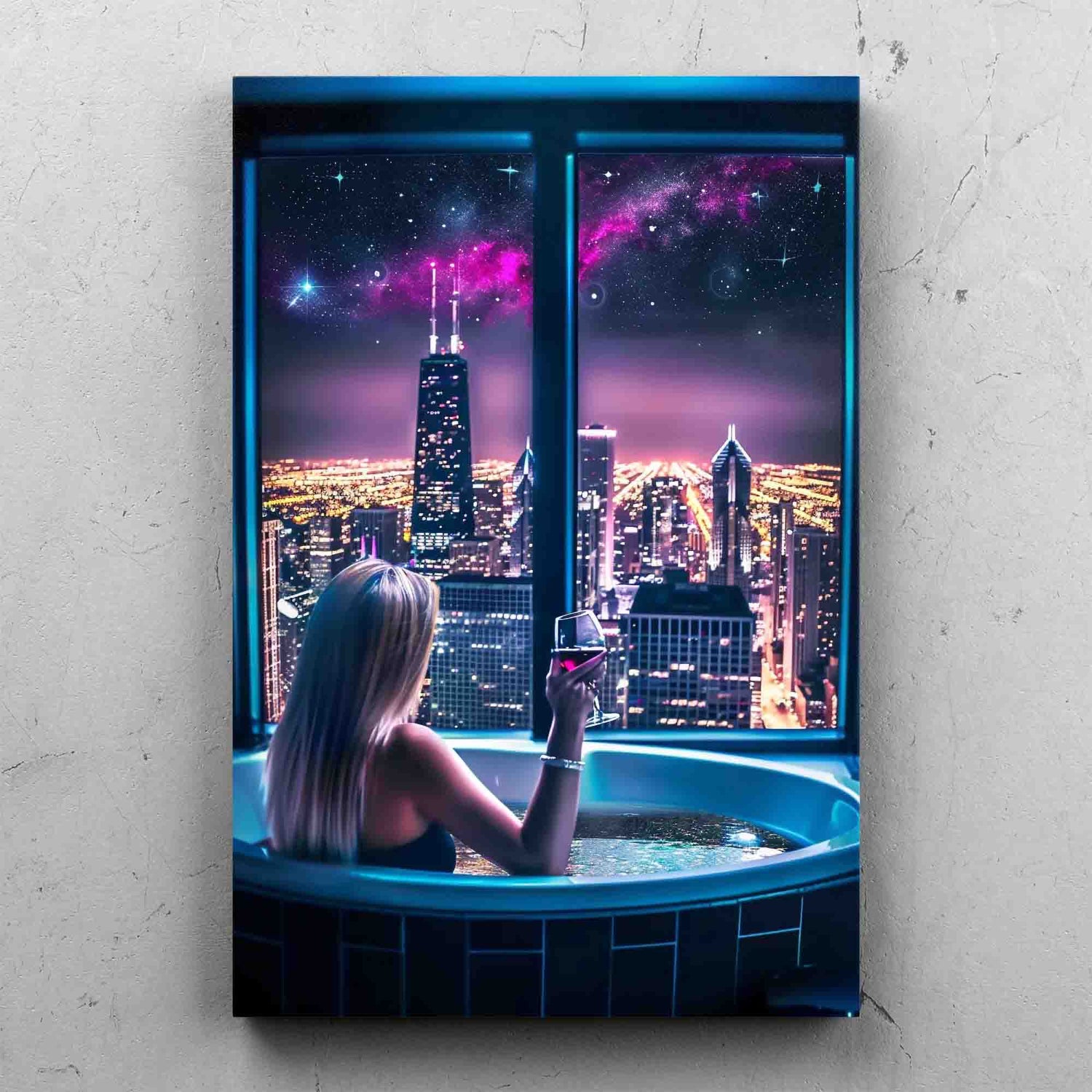 Woman City Night Fantasy Art